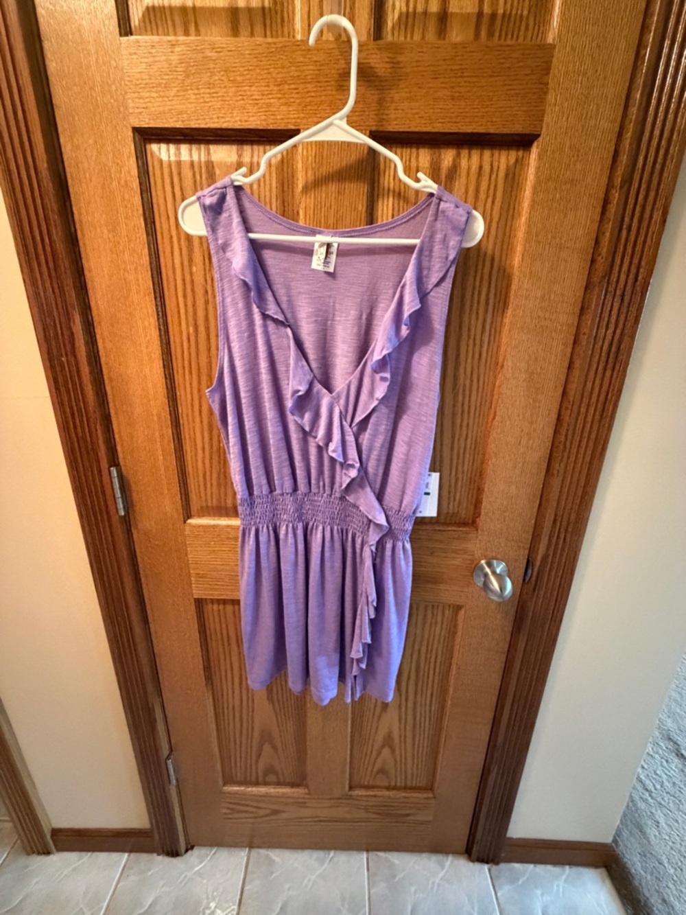 Sleeveless Lavender Becca Large Ruffle Wrap Swim Coverup NWT Women's
